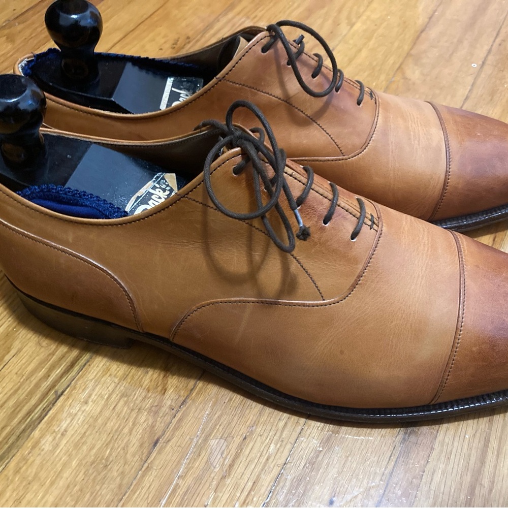 Cheaney tan oxford shoes bench made in england in great condition